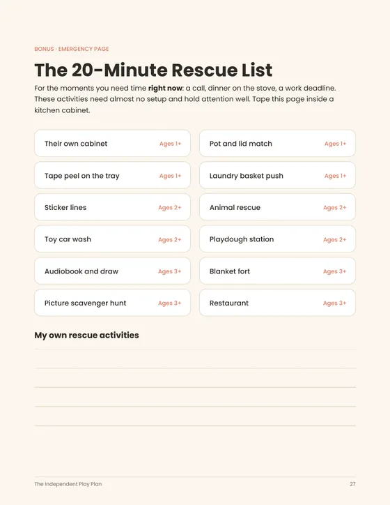 20-Minute Rescue List